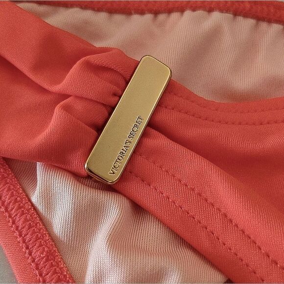 Victoria's Secret 2014 Coral Side Logo Lowrise Bikini Bottoms Large NWOT - Picture 6 of 16